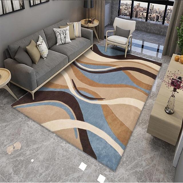Tapis Scandinave Bleu et Marron Bengt